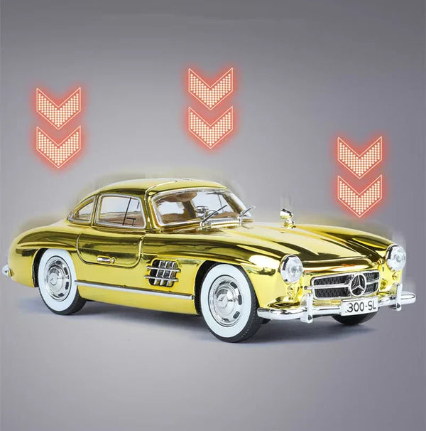 1:24 Scale Electroplated Mercedes-Benz Die-Cast Model - Chrome Finish Alloy Collectible
