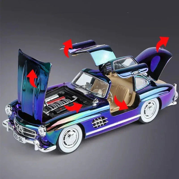 1:24 Scale Electroplated Mercedes-Benz Die-Cast Model - Chrome Finish Alloy Collectible