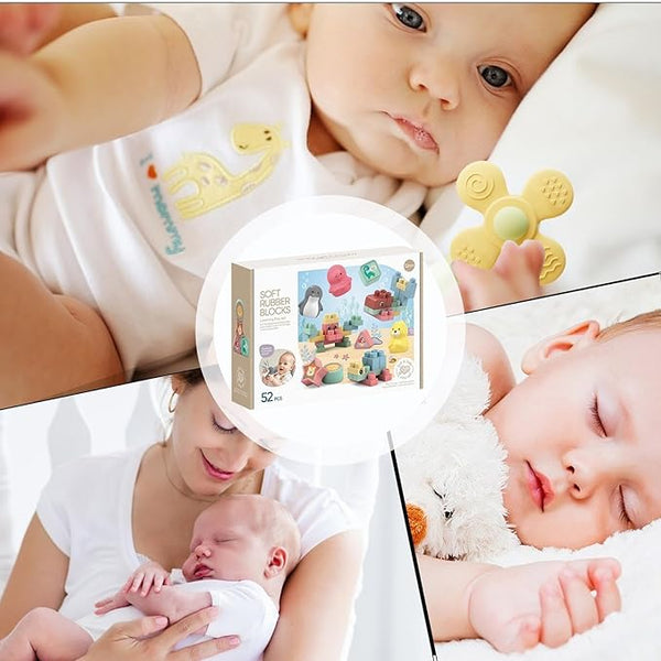 🧸 Soft Rubber Animal Building Blocks Set
