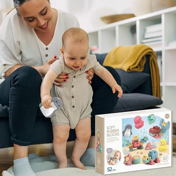 🧸 Soft Rubber Animal Building Blocks Set