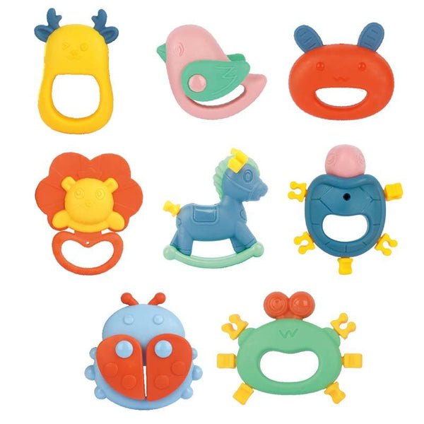 Premium Baby Rattles Gift Set - 5-Piece Newborn Toy Collection with Gift Box