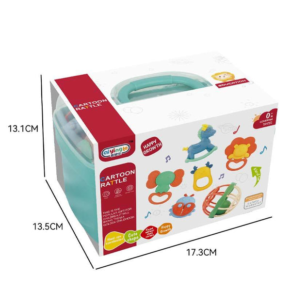 Premium Baby Rattles Gift Set - 5-Piece Newborn Toy Collection with Gift Box