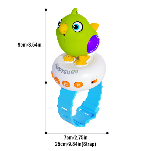 Multifunction AI Interactive Talking Bird Toy - Green | Sound Repeating Parrot with Built-in Music for Kids