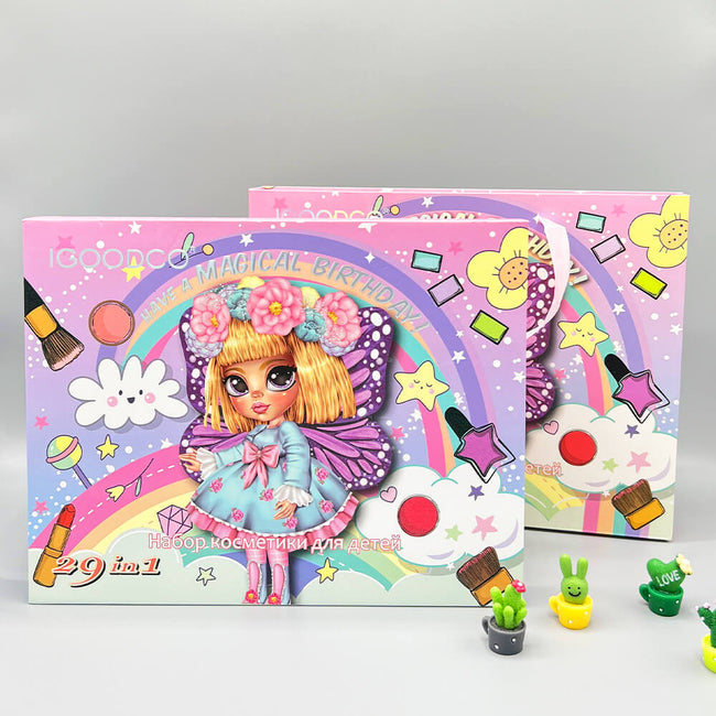 29-in-1 Kids Magical Makeup Kit by Igoodco | Pretend Play Beauty Set for Girls Hover Image