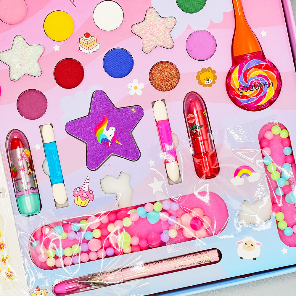 29-in-1 Kids Magical Makeup Kit by Igoodco | Pretend Play Beauty Set for Girls