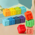 Soft Rubber Building Blocks - 16-Piece 3D Construction Set for Kids