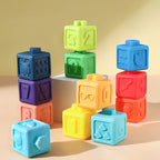 Soft Rubber Building Blocks - 16-Piece 3D Construction Set for Kids