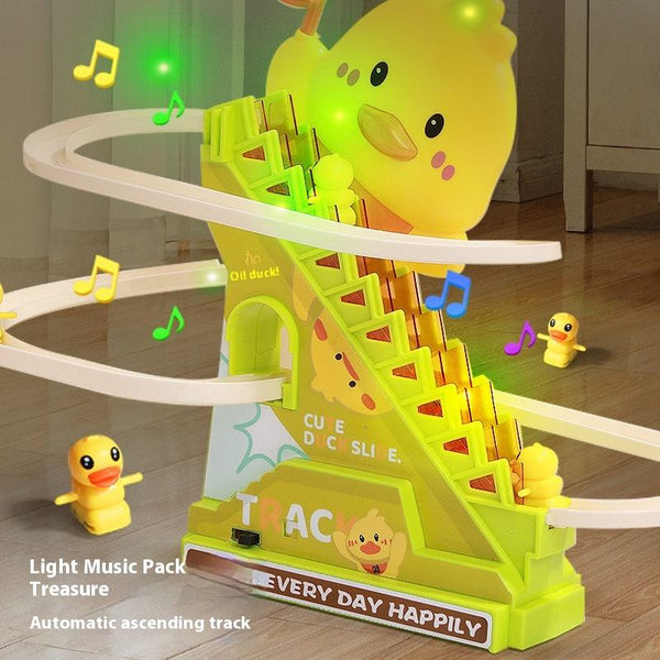 Electric Stair Climbing Duck Track Set - Musical Toy with Lights & Sound