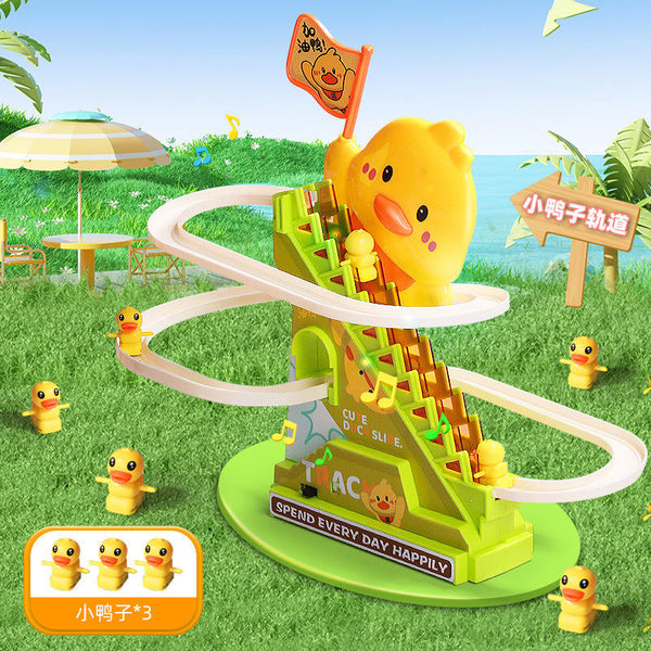 Electric Stair Climbing Duck Track Set - Musical Toy with Lights & Sound