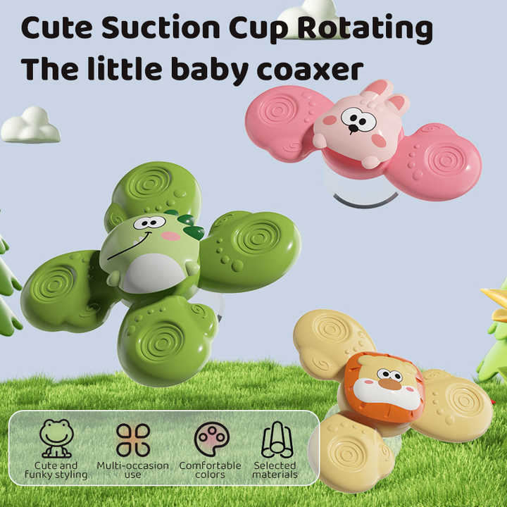 Pack of 3 Newborn Baby Rattle Spinners | Colorful Sensory Toys for Infants Main image