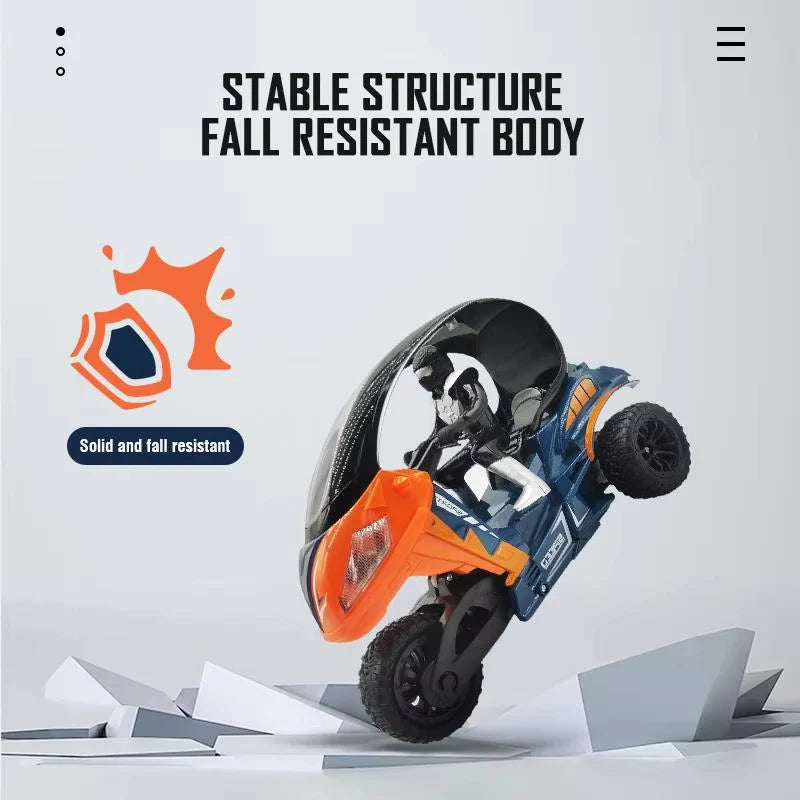 2.4GHz RC Stunt Motorcycle - Three-Wheel Remote Control Bike with Spray Effect