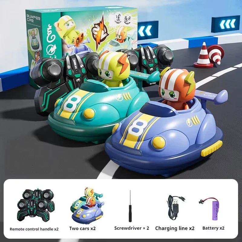 2-Player RC Bumper Football Car - Remote Control Interactive Toy