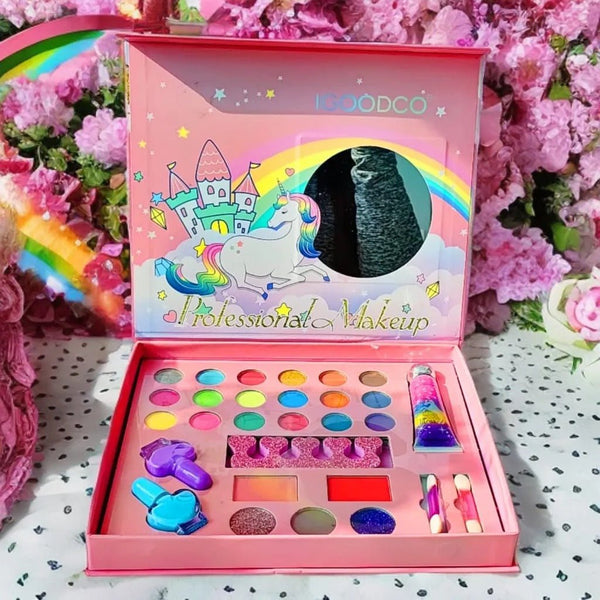 Unicorn Sparkle Makeup Kit for Girls - 29-Piece Pretend Play Beauty Set