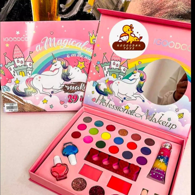 Unicorn Sparkle Makeup Kit for Girls - 29-Piece Pretend Play Beauty Set