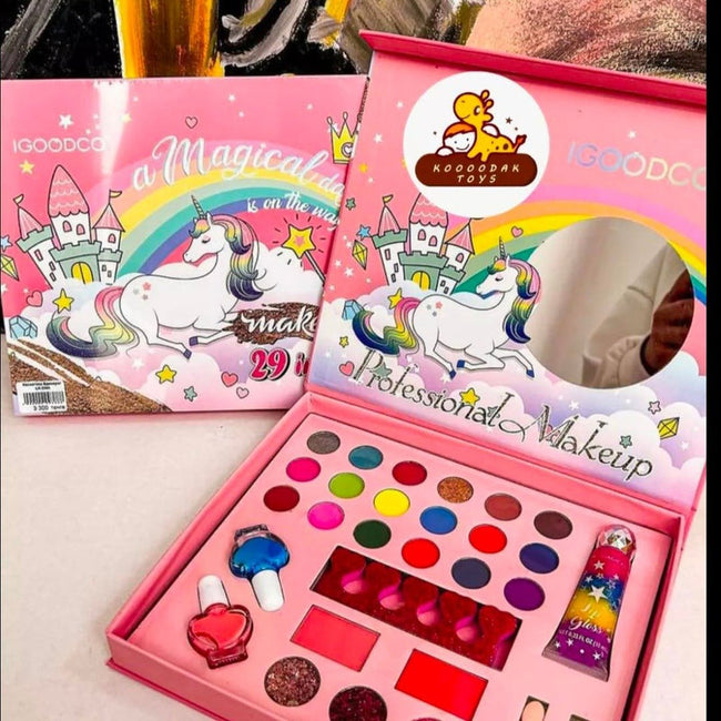 Unicorn Sparkle Makeup Kit for Girls - 29-Piece Pretend Play Beauty Set Hover Image
